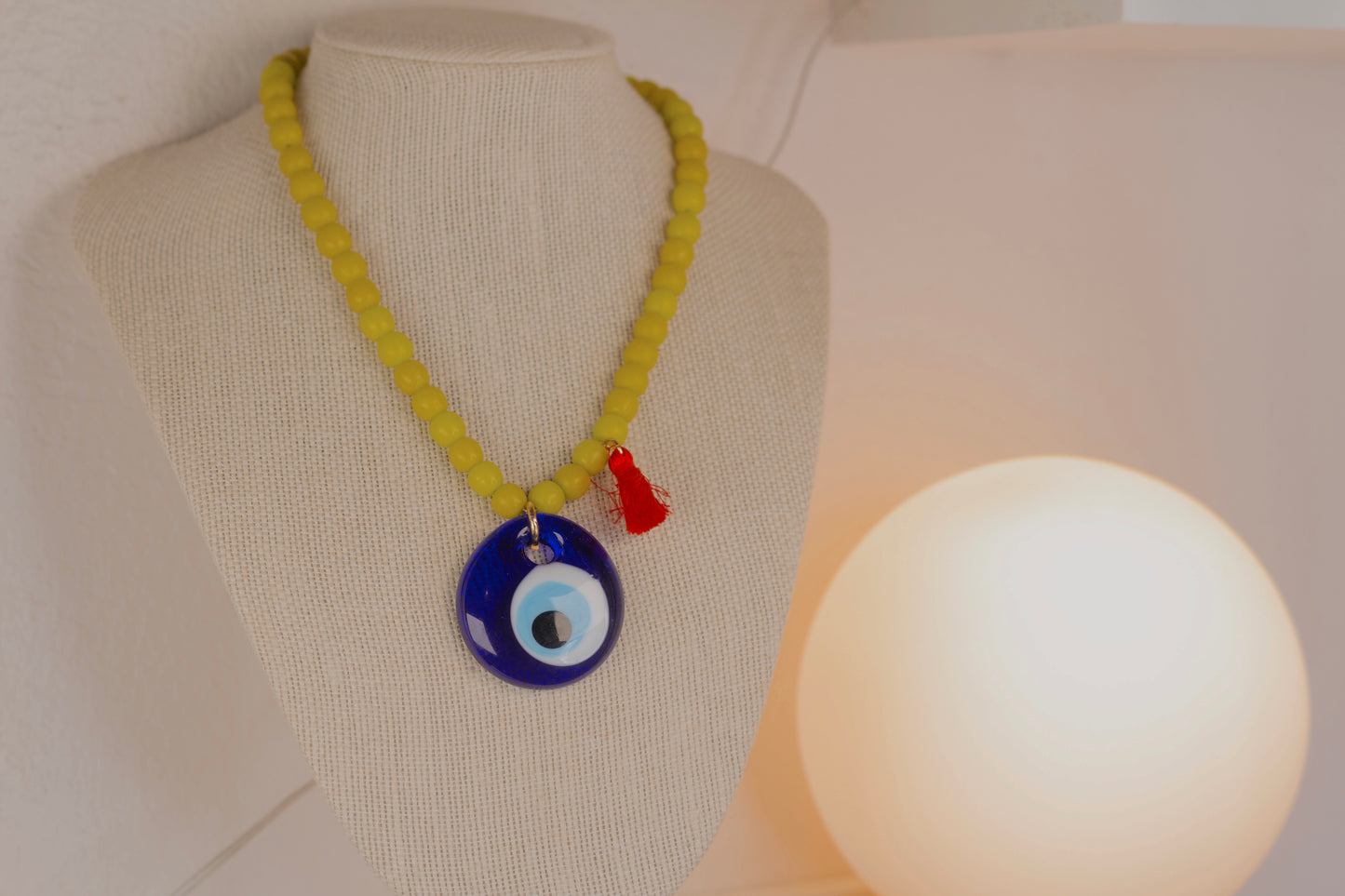 evil eye jumbo olive necklace