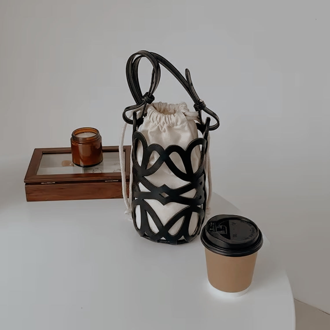 lux flower bucket bag