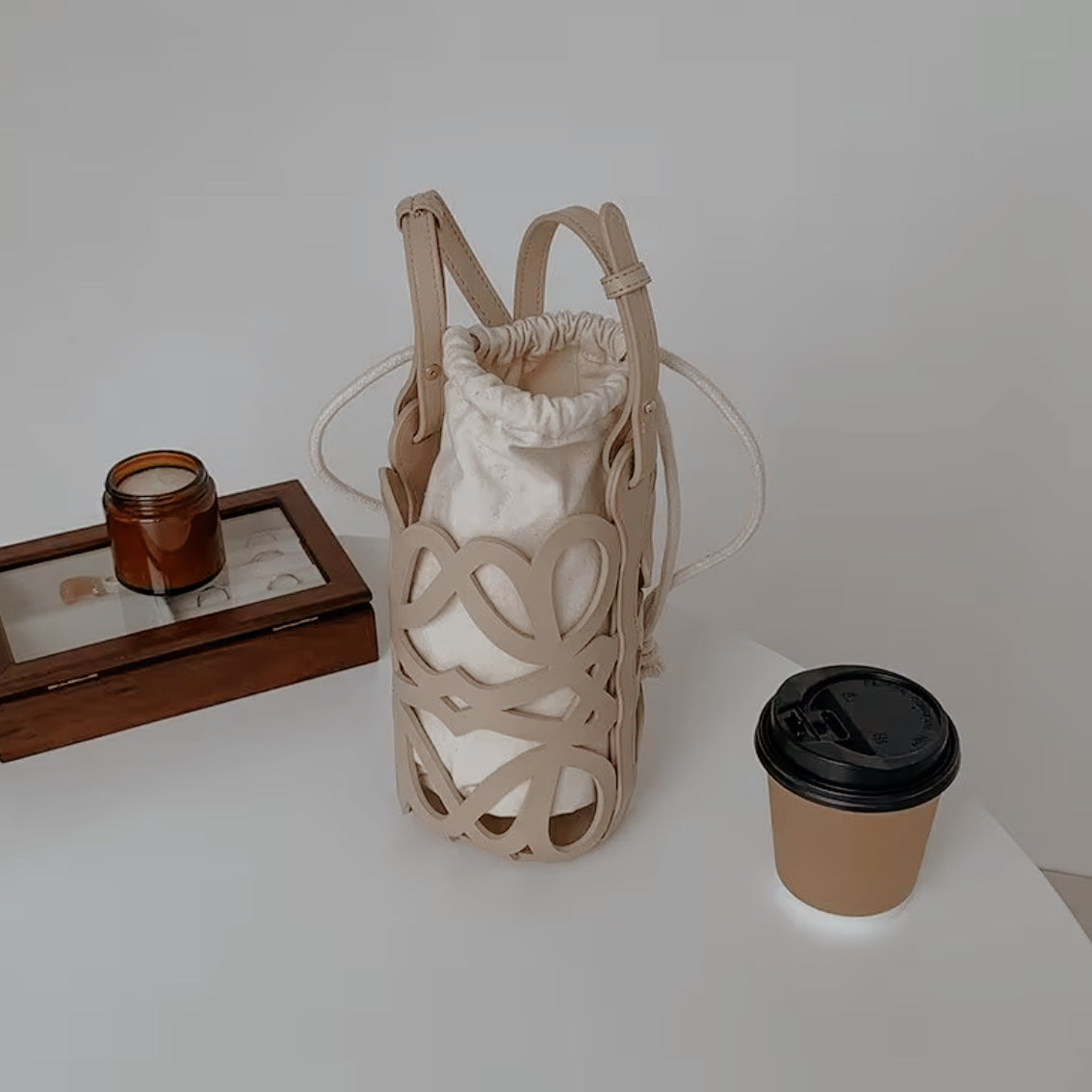 lux flower bucket bag