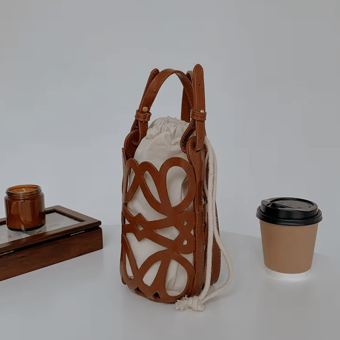 lux flower bucket bag